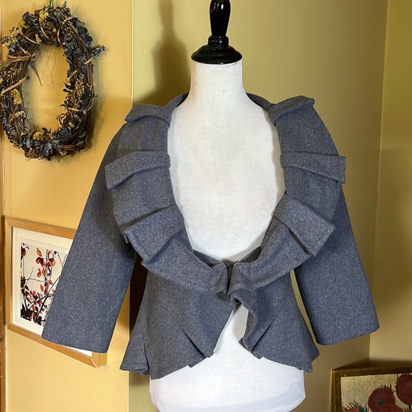 Anthropologie TABITHA Size 8 RuffleEdge Crop Artistic Nouveaux Feminine $178 NEW - Picture 3 of 16